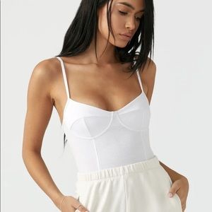 Joah Brown White bustier cami cropped